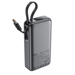 Powerbank Acefast M7-10000 PD30W z wbudowanym kablem - czarny