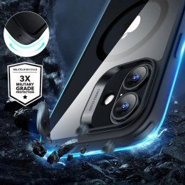 Zestaw etui ESR Classic Hybrid Halolock MagSafe + Szkło hartowane na iPhone 16 - przezroczyste z czarną ramką