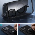 Zestaw etui ESR Classic Hybrid Halolock MagSafe + Szkło hartowane na iPhone 16 - przezroczyste z czarną ramką