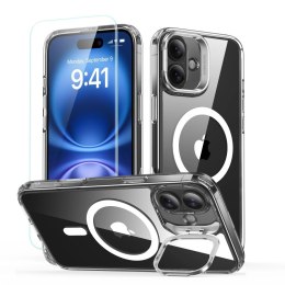 Zestaw etui ESR Classic Hybrid Kickstand Halolock MagSafe + Szkło hartowane na iPhone 16 PLUS - przezroczyste