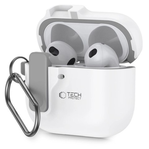 Etui Tech-Protect Slim Hook na AirPods 4 - białe Etui Tech-Protect Slim Hook na AirPods 4 - białe