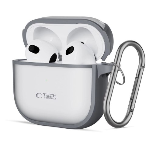 Etui Tech-Protect Slim Hook na AirPods 4 - szare Etui Tech-Protect Slim Hook na AirPods 4 - szare