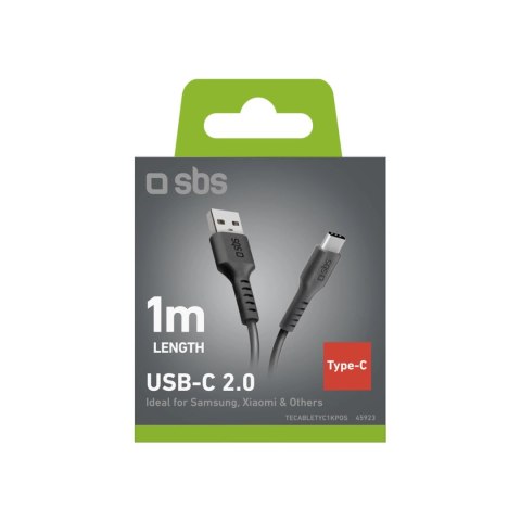 Kabel SBS TECABLETYC1KPOS USB-A - USB-C 1m - czarny Kabel SBS TECABLETYC1KPOS USB-A - USB-C 1m - czarny