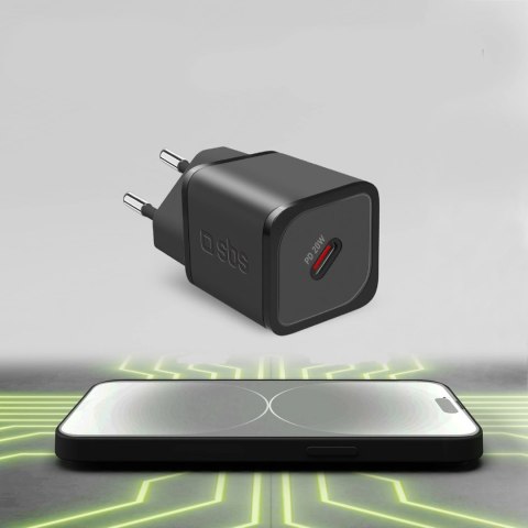 Ładowarka sieciowa SBS TETRGAN1C20K 20W GaN USB-C z Power Delivery - czarna Ładowarka sieciowa SBS TETRGAN1C20K 20W GaN USB-C z Power Delivery - czarna