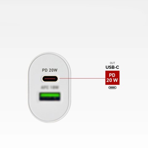 Ładowarka sieciowa SBS TETRPD20W 20W USB-A USB-C z Power Delivery - biała Ładowarka sieciowa SBS TETRPD20W 20W USB-A USB-C z Power Delivery - biała