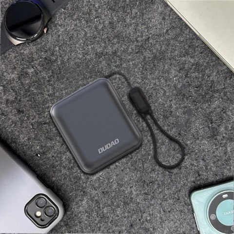 Powerbank Dudao K22+ 10000mAh 22.5W USB-C z zawieszką / kablem - szary Powerbank Dudao K22+ 10000mAh 22.5W USB-C z zawieszką / kablem - szary