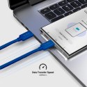 Kabel SBS TECABLETISSUETCCB USB-C - USB-C 1,5m 60W w oplocie - niebieski
