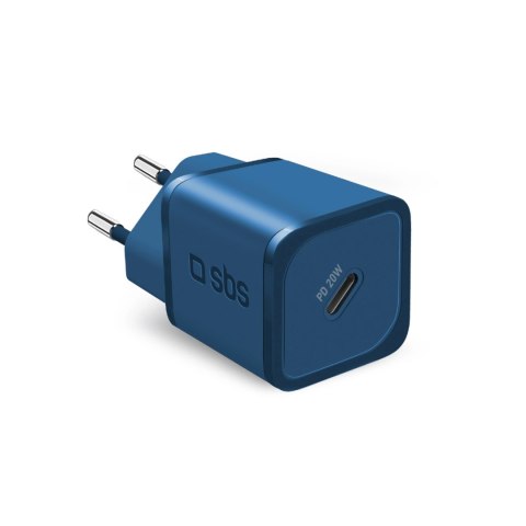 Ładowarka sieciowa SBS TETRGAN1C20B 20W GaN z Power Delivery - niebieska Ładowarka sieciowa SBS TETRGAN1C20B 20W GaN z Power Delivery - niebieska