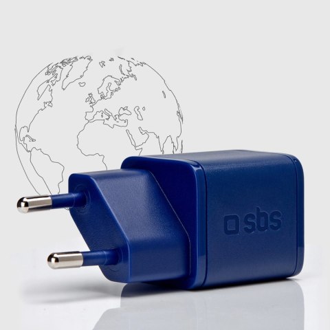 Ładowarka sieciowa SBS TETRGAN1C20B 20W GaN z Power Delivery - niebieska Ładowarka sieciowa SBS TETRGAN1C20B 20W GaN z Power Delivery - niebieska