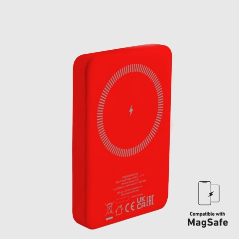 Powerbank SBS TEBB5000MAG1CR 5000 mAh kompatybilny z MagSafe - czerwony Powerbank SBS TEBB5000MAG1CR 5000 mAh kompatybilny z MagSafe - czerwony