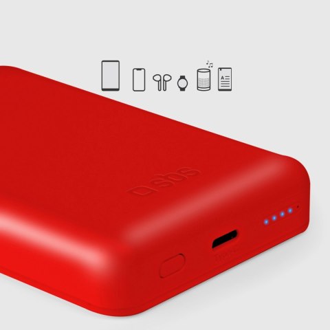 Powerbank SBS TEBB5000MAG1CR 5000 mAh kompatybilny z MagSafe - czerwony Powerbank SBS TEBB5000MAG1CR 5000 mAh kompatybilny z MagSafe - czerwony