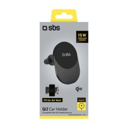Uchwyt z ładowarką bezprzewodową Qi2 SBS TESUPPVENTWIRQI215W kompatybilny z MagSafe - czarny