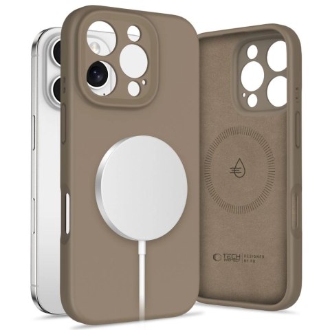 Etui Tech-Protect Liquid Silicone MagSafe na iPhone 16 Pro - brązowe Etui Tech-Protect Liquid Silicone MagSafe na iPhone 16 Pro - brązowe