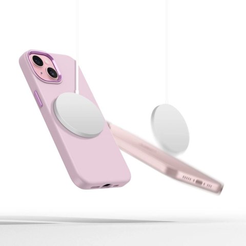 Etui Tech-Protect Silicone PU MagSafe na iPhone 15 - różowy Etui Tech-Protect Silicone PU MagSafe na iPhone 15 - różowy