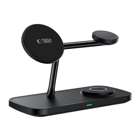 Ładowarka bezprzewodowa Tech-Protect QI15W-A45 3w1 z MagSafe do urządzeń Apple - czarna Ładowarka bezprzewodowa Tech-Protect QI15W-A45 3w1 z MagSafe do urządzeń Apple - czarna
