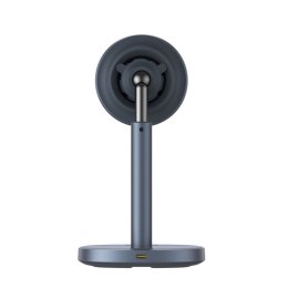 Ładowarka indukcyjna Baseus Orbit 2 Pro MagSafe Qi2 20W 2 w 1 z chłodzeniem - szara