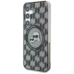 Etui Karl Lagerfeld Button Karl&Choupette Heads On KL Pattern MagSafe Samsung Galaxy S25 czarny