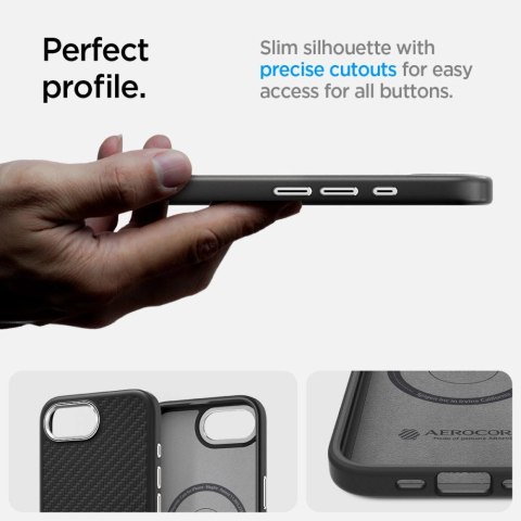 Etui Spigen Enzo Aramid MagSafe na iPhone 16e - czarne Etui Spigen Enzo Aramid MagSafe na iPhone 16e - czarne