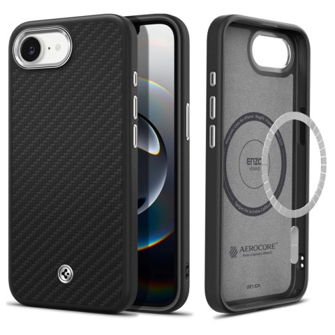 Etui Spigen Enzo Aramid MagSafe na iPhone 16e - czarne Etui Spigen Enzo Aramid MagSafe na iPhone 16e - czarne