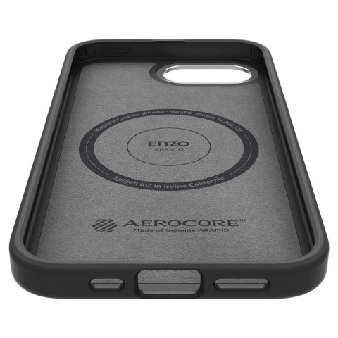 Etui Spigen Enzo Aramid MagSafe na iPhone 16e - czarne Etui Spigen Enzo Aramid MagSafe na iPhone 16e - czarne