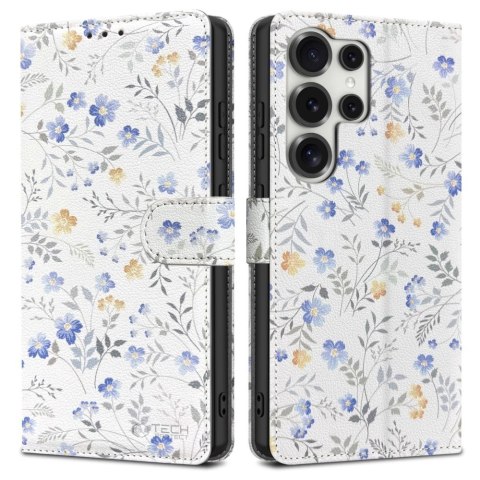 Etui Tech-Protect Wallet na Samsung Galaxy S25 Ultra - stokrotki z liśćmi Etui Tech-Protect Wallet na Samsung Galaxy S25 Ultra - stokrotki z liśćmi