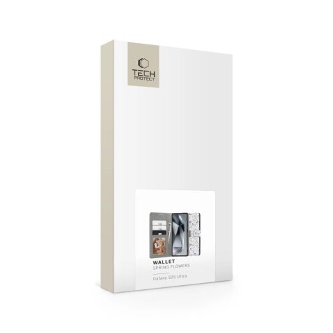 Etui Tech-Protect Wallet na Samsung Galaxy S25 Ultra - stokrotki z liśćmi Etui Tech-Protect Wallet na Samsung Galaxy S25 Ultra - stokrotki z liśćmi