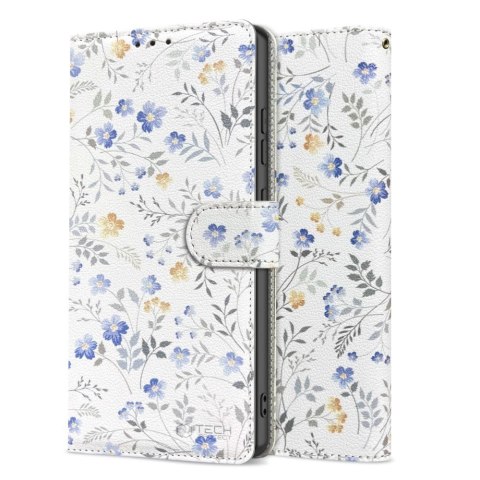 Etui Tech-Protect Wallet na Samsung Galaxy S25 - stokrotki z liśćmi Etui Tech-Protect Wallet na Samsung Galaxy S25 - stokrotki z liśćmi