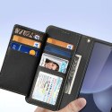 Etui skórzane Dux Ducis Lawa na Samsung Galaxy S25 Ultra z odłączanym portfelem magnetycznym - czarne
