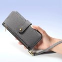 Etui skórzane Dux Ducis Lawa na Samsung Galaxy S25 Ultra z odłączanym portfelem magnetycznym - szare
