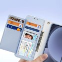 Etui skórzane Dux Ducis Lawa na Samsung Galaxy S25+ z odłączanym portfelem magnetycznym - niebieskie