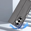 Etui skórzane Dux Ducis Lawa na Samsung Galaxy S25 z odłączanym portfelem magnetycznym - szare
