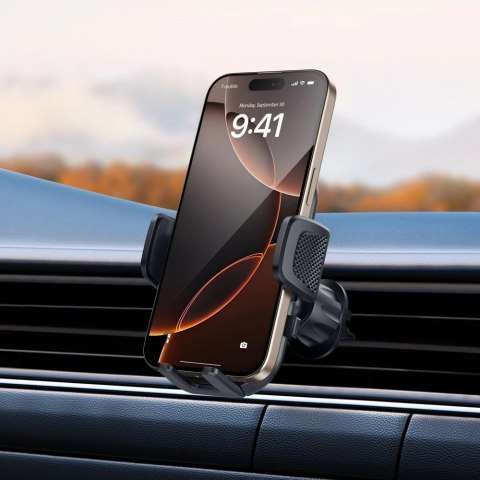 Uchwyt samochodowy Tech-Protect V8 do montażu na desce rozdzielczej, szybie lub kratce nawiewu - czarne Uchwyt samochodowy Tech-Protect V8 do montażu na desce rozdzielczej, szybie lub kratce nawiewu - czarne
