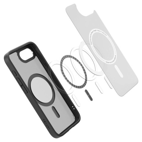 Etui Spigen Ultra Hybrid MagSafe na iPhone 16e - czarne, półprzezroczyste Etui Spigen Ultra Hybrid MagSafe na iPhone 16e - czarne, półprzezroczyste
