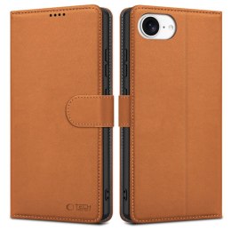 Etui Tech-Protect Wallet na iPhone 16e - brązowe