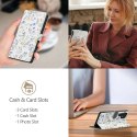 Etui Tech-Protect Wallet na iPhone 16e - stokrotki z liśćmi