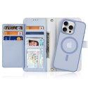 Etui skórzane Dux Ducis Lawa na iPhone 15 Pro Max - niebieskie