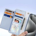 Etui skórzane Dux Ducis Lawa na iPhone 15 Pro Max - niebieskie