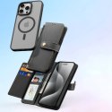 Etui skórzane Dux Ducis Lawa na iPhone 15 Pro - czarne