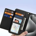 Etui skórzane Dux Ducis Lawa na iPhone 15 Pro - czarne
