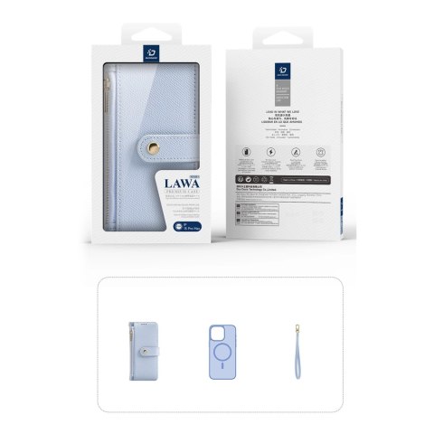 Etui skórzane Dux Ducis Lawa na iPhone 15 Pro - niebieskie Etui skórzane Dux Ducis Lawa na iPhone 15 Pro - niebieskie