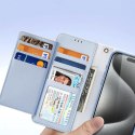 Etui skórzane Dux Ducis Lawa na iPhone 15 Pro - niebieskie
