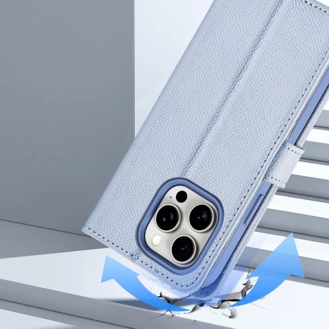 Etui skórzane Dux Ducis Lawa na iPhone 15 Pro - niebieskie Etui skórzane Dux Ducis Lawa na iPhone 15 Pro - niebieskie