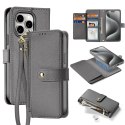 Etui skórzane Dux Ducis Lawa na iPhone 15 Pro - szare
