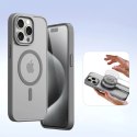 Etui skórzane Dux Ducis Lawa na iPhone 15 Pro - szare