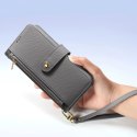Etui skórzane Dux Ducis Lawa na iPhone 15 Pro - szare