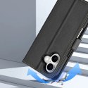 Etui skórzane Dux Ducis Lawa na iPhone 16 - czarne