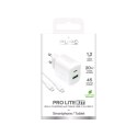 Ładowarka sieciowa Puro PROLITE 20W USB-A / USB-C + kabel USB-C - USB-C 1.2m - biała