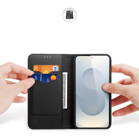 Etui Dux Ducis Hivo na Samsung Galaxy S25 Edge z klapką i ochroną RFID - czarne Etui Dux Ducis Hivo na Samsung Galaxy S25 Edge z klapką i ochroną RFID - czarne