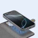 Etui skórzane Dux Ducis Lawa na iPhone 16 Pro Max z odłączanym portfelem magnetycznym - szare