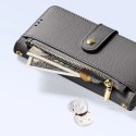 Etui skórzane Dux Ducis Lawa na iPhone 16 Pro Max z odłączanym portfelem magnetycznym - szare